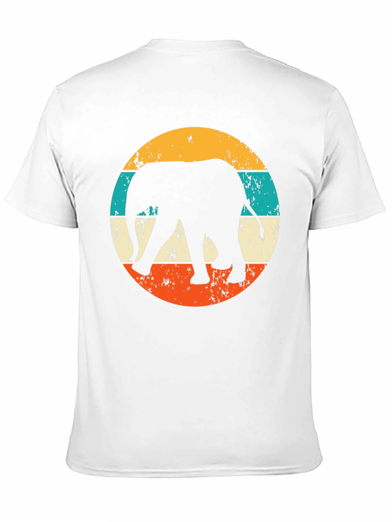 Retro Elephant Graphic Tee - Black Cotton Blend