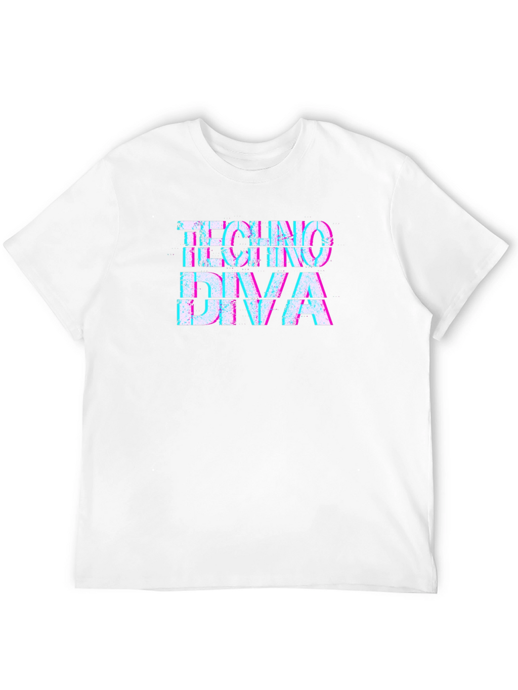 Techno Diva Glitch Graphic Black T-Shirt