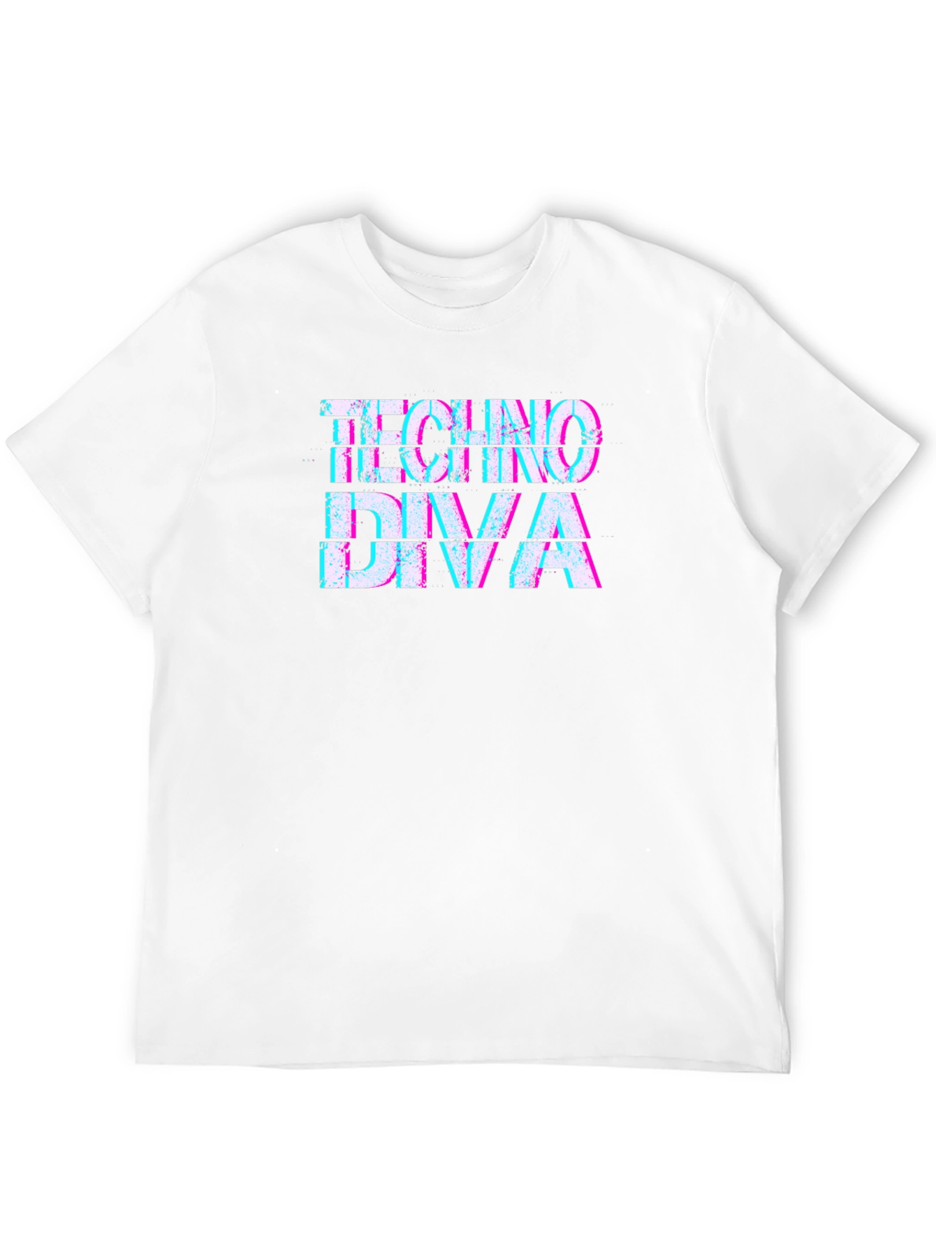 Techno Diva Glitch Graphic Black T-Shirt