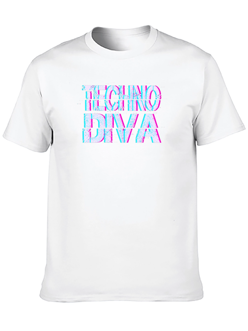Techno Diva Glitch Graphic Black T-Shirt