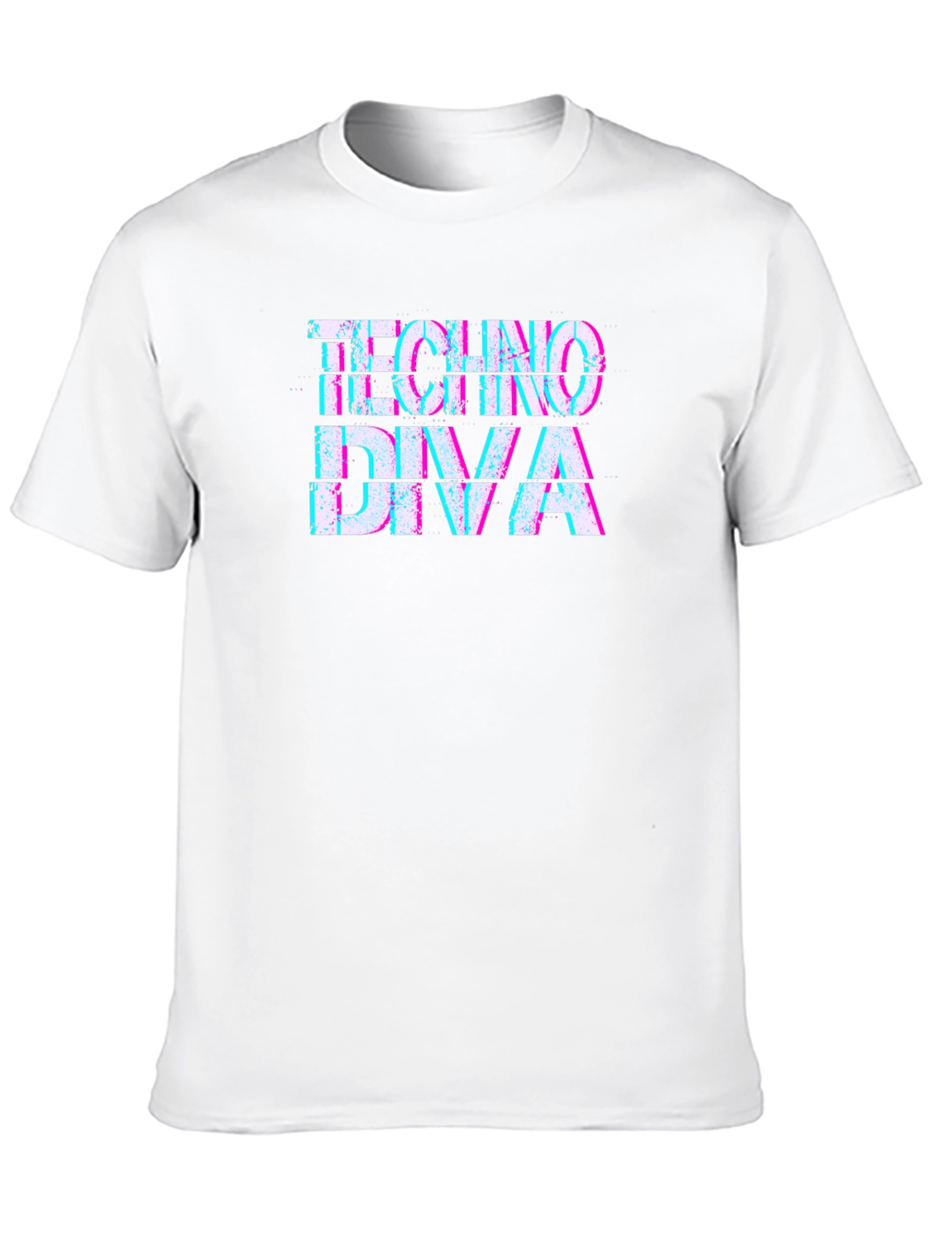 Techno Diva Glitch Graphic Black T-Shirt