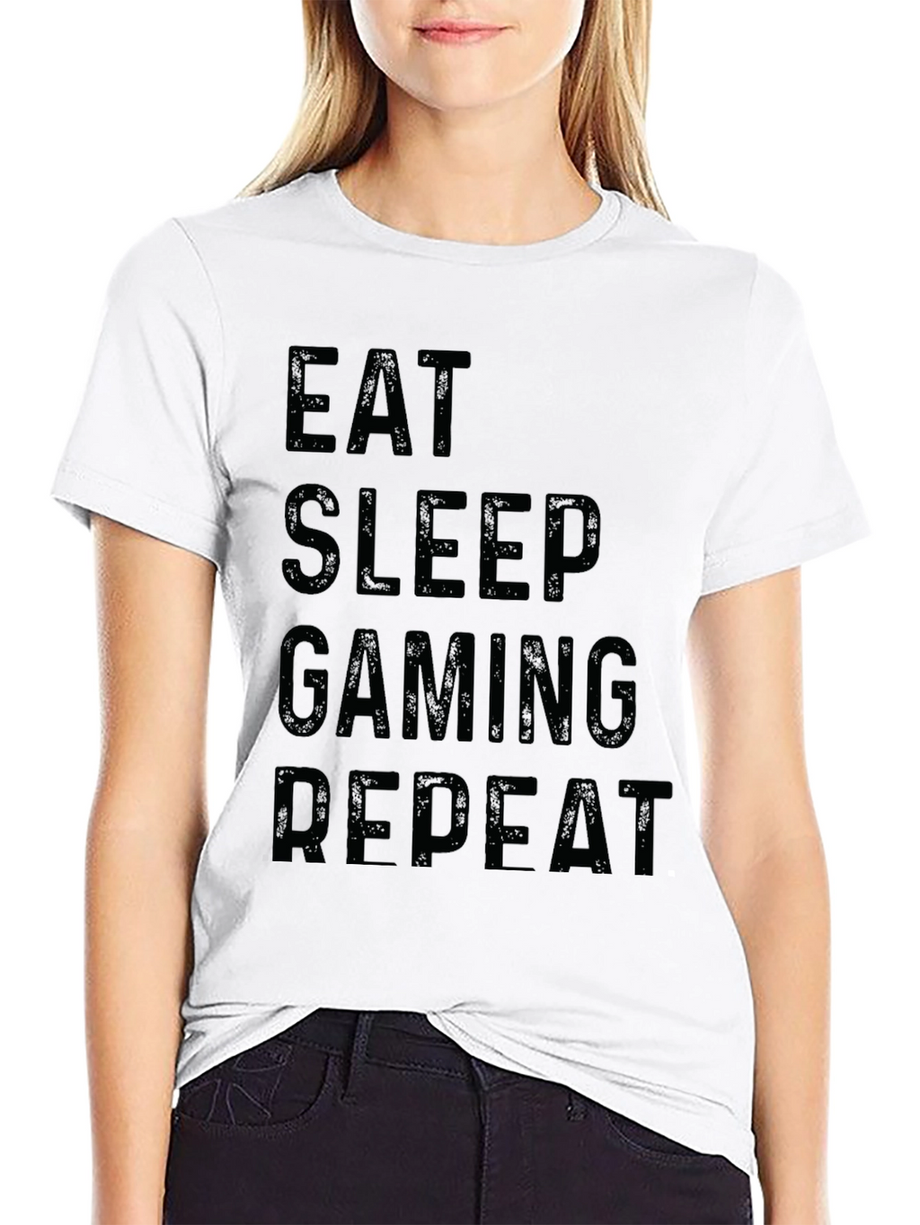 Eat Sleep Gaming Repeat Black Graphic Tee