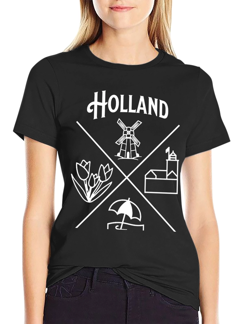 Holland Tee - Holland Windmill Tulip Umbrella