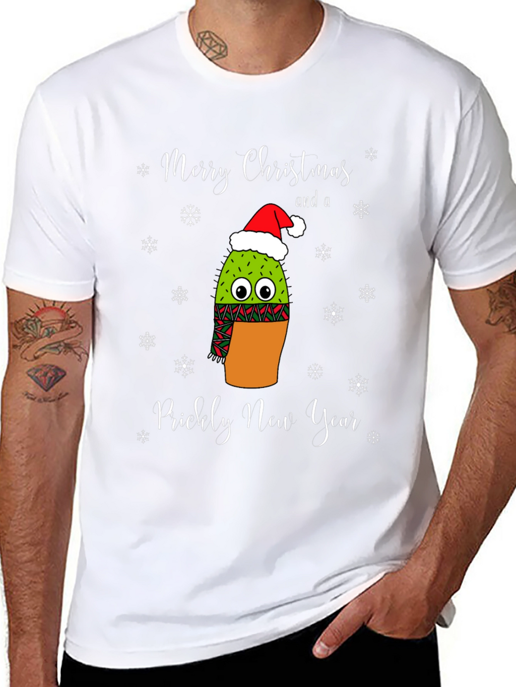 Prickly New Year Christmas Cactus T-Shirt