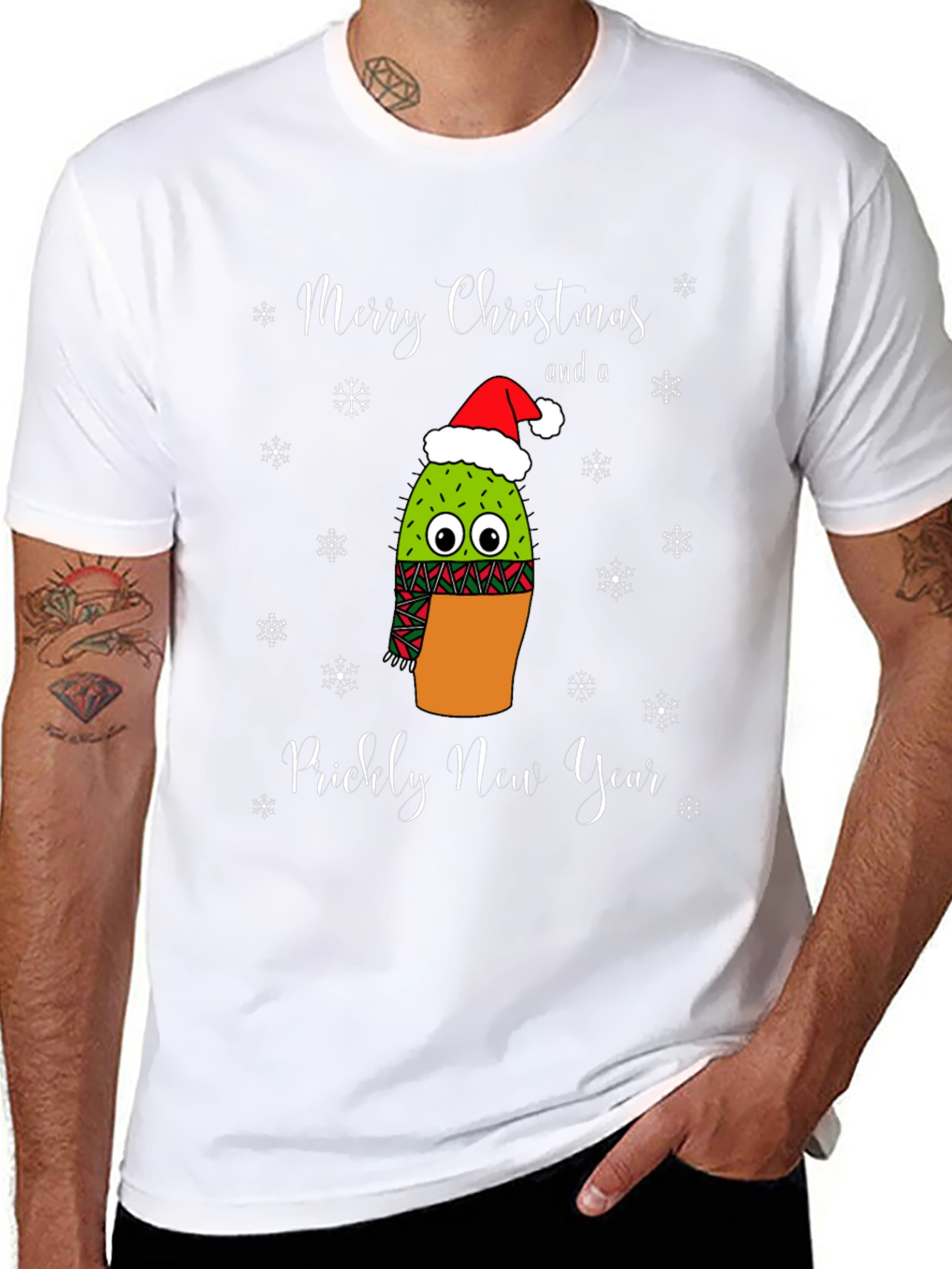 Prickly New Year Christmas Cactus T-Shirt
