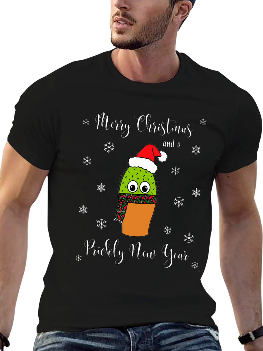 Prickly New Year Christmas Cactus T-Shirt
