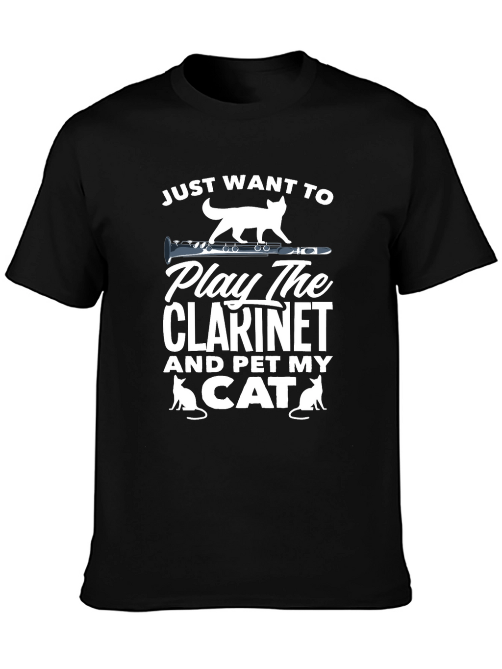 Clarinet & Cat Lover T-Shirt - Musician Pet Tee