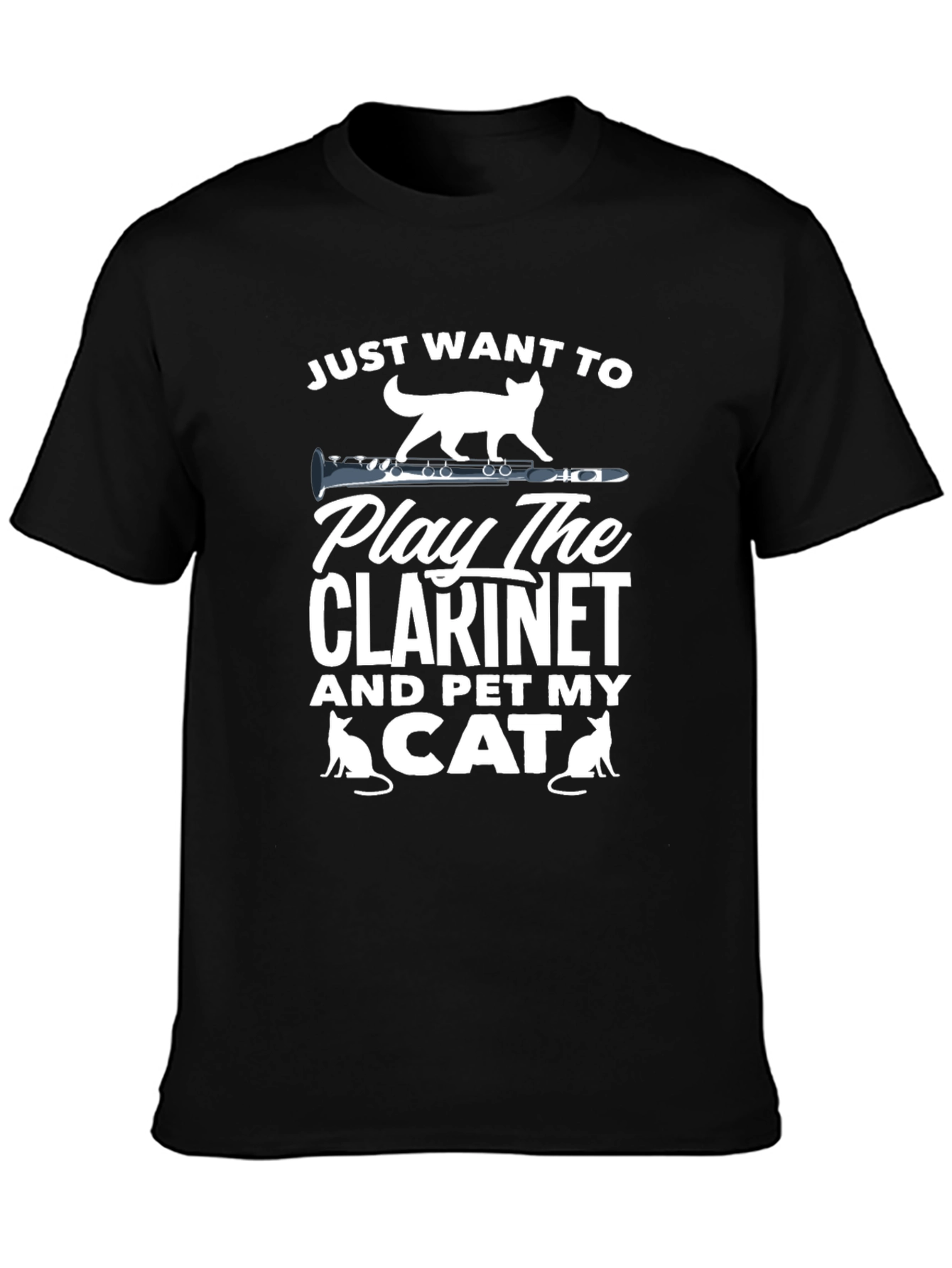 Clarinet & Cat Lover T-Shirt - Musician Pet Tee