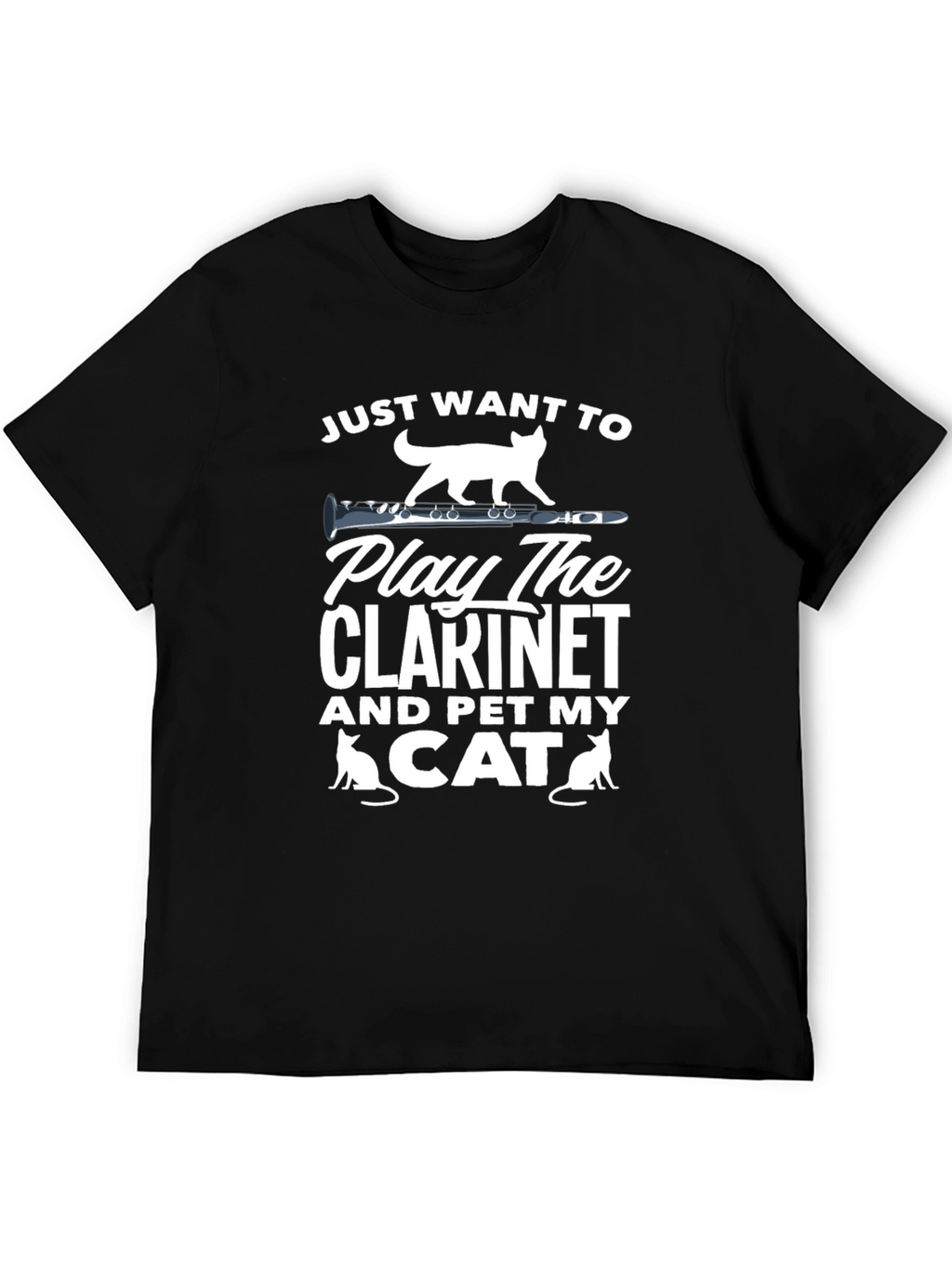 Clarinet & Cat Lover T-Shirt - Musician Pet Tee