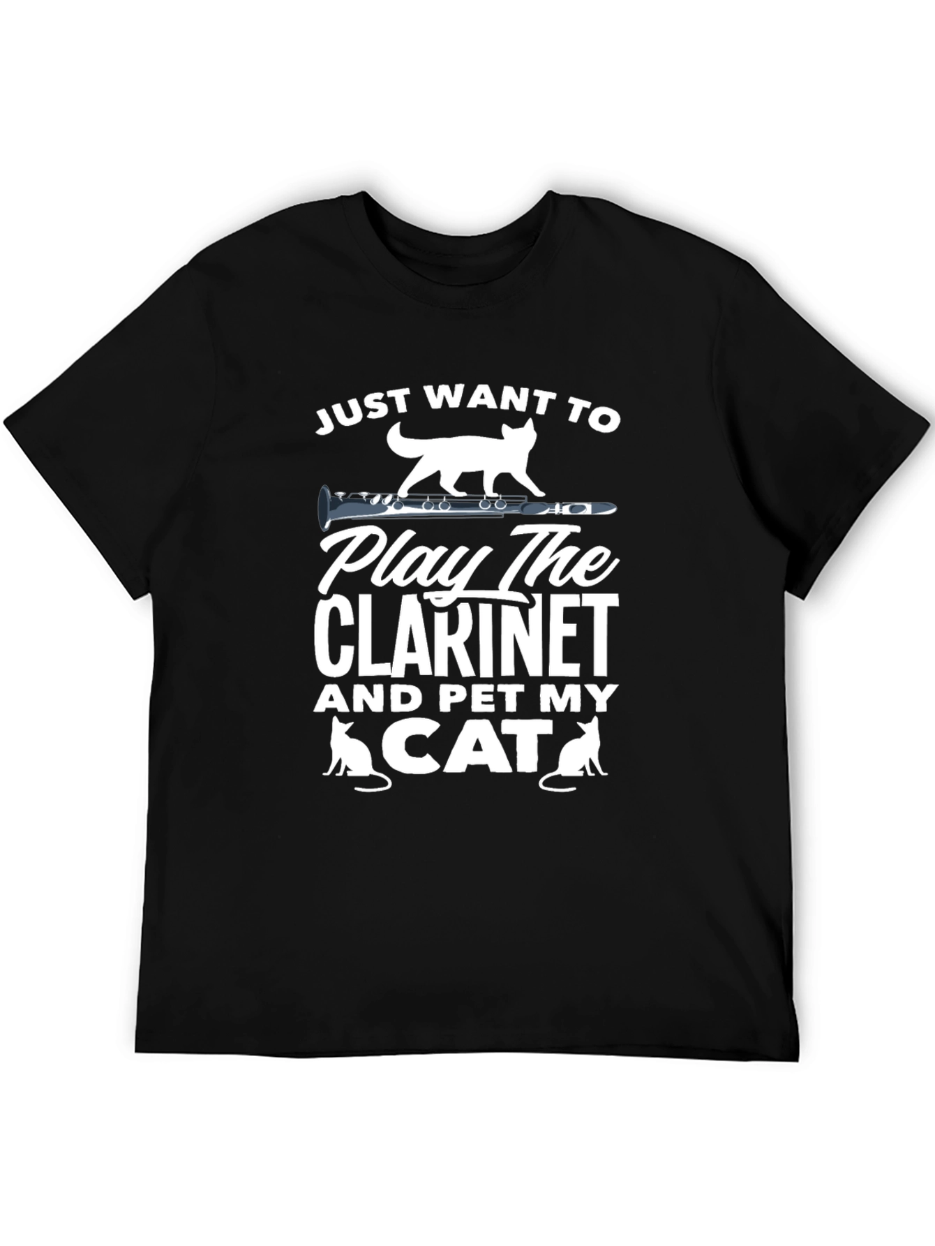 Clarinet & Cat Lover T-Shirt - Musician Pet Tee