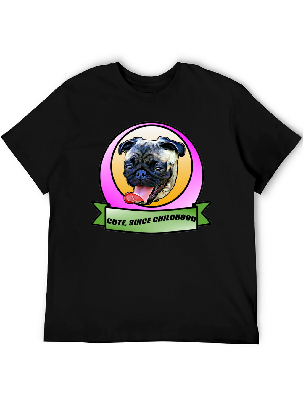 Cute Since Childhood Pug Graphic Tee
