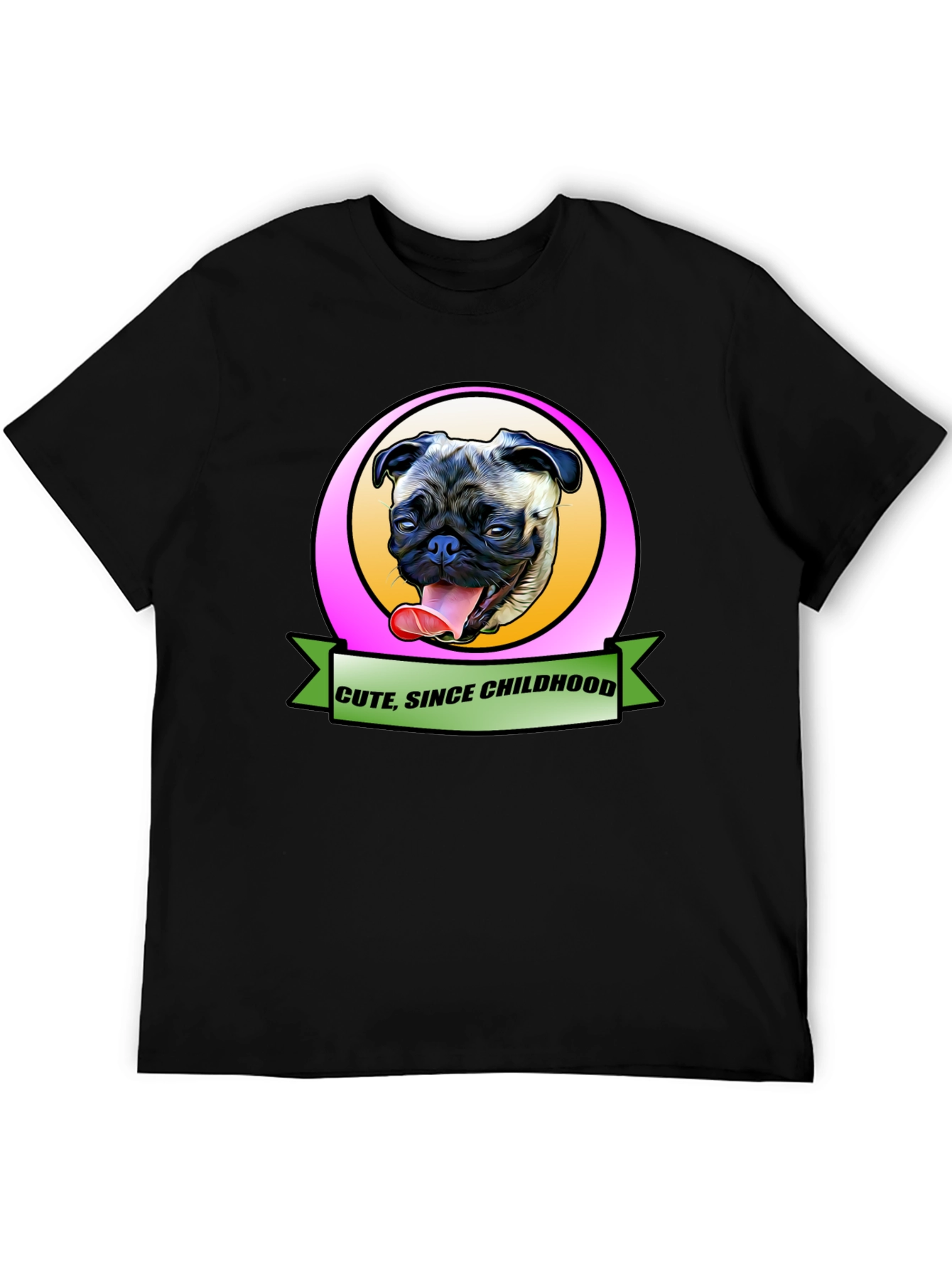 Cute Since Childhood Pug Graphic Tee