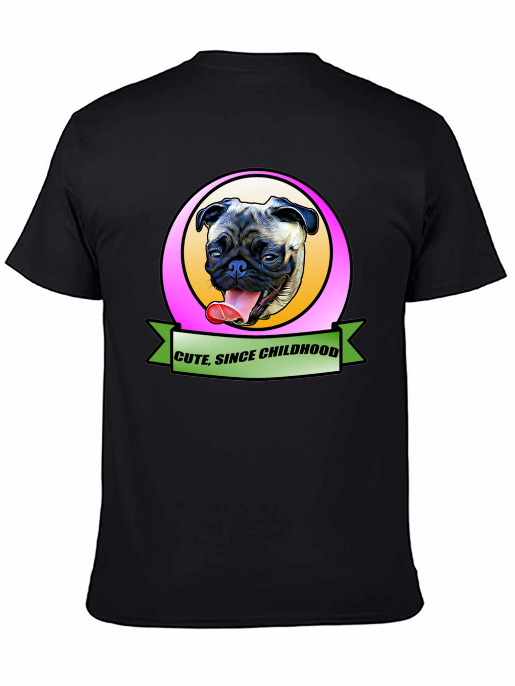 Cute Since Childhood Pug Graphic Tee