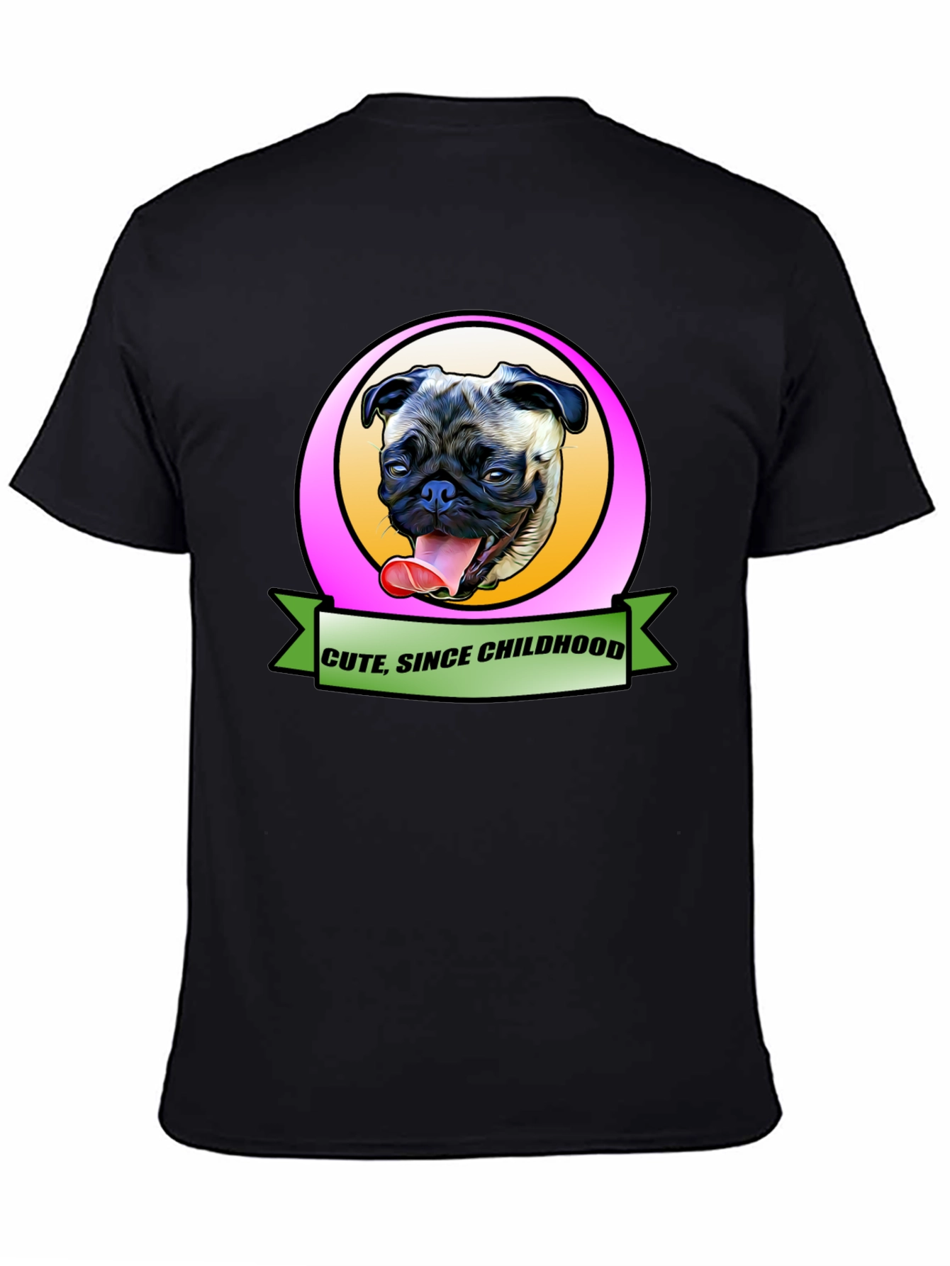 Cute Since Childhood Pug Graphic Tee