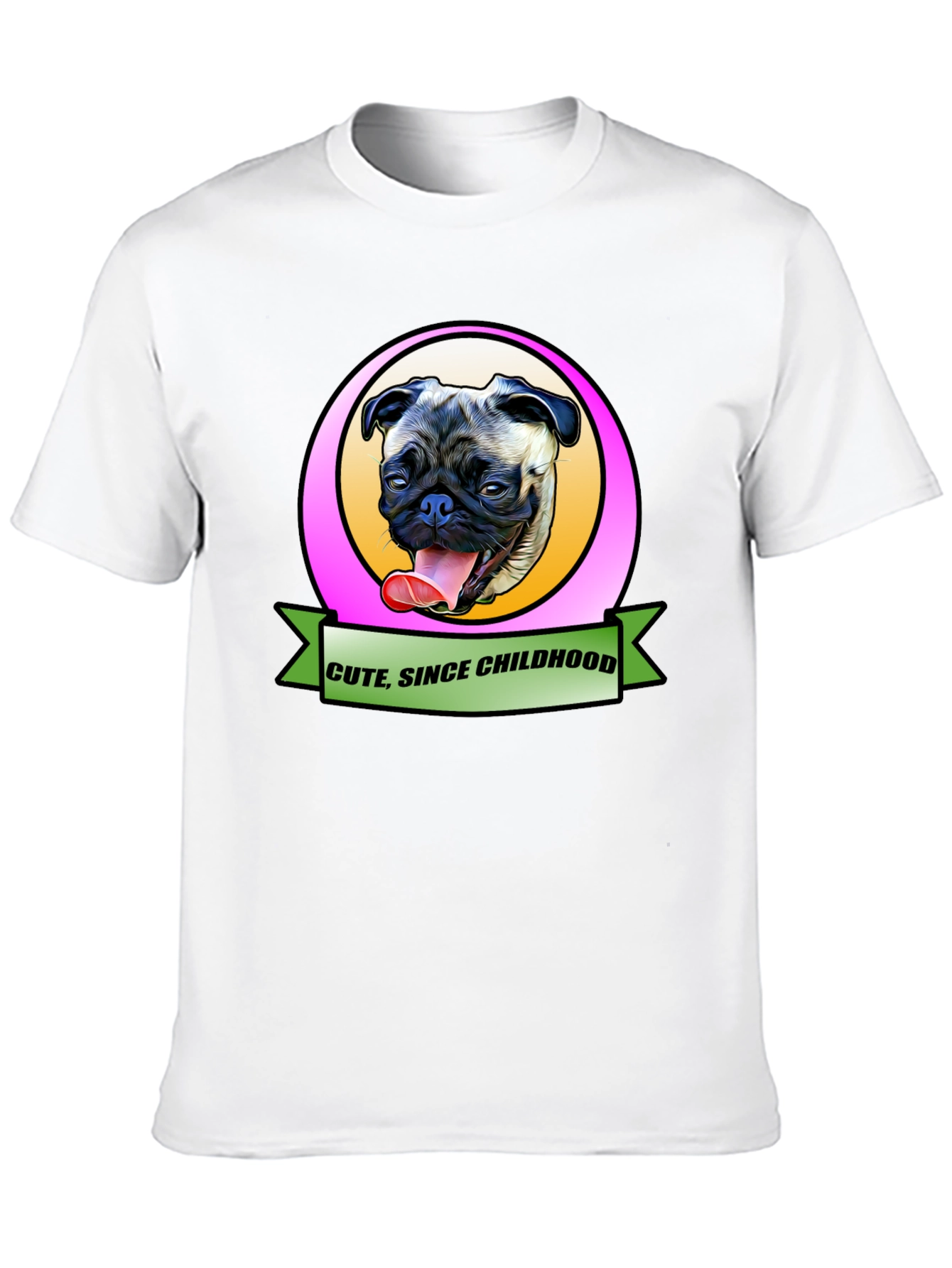 Cute Since Childhood Pug Graphic Tee