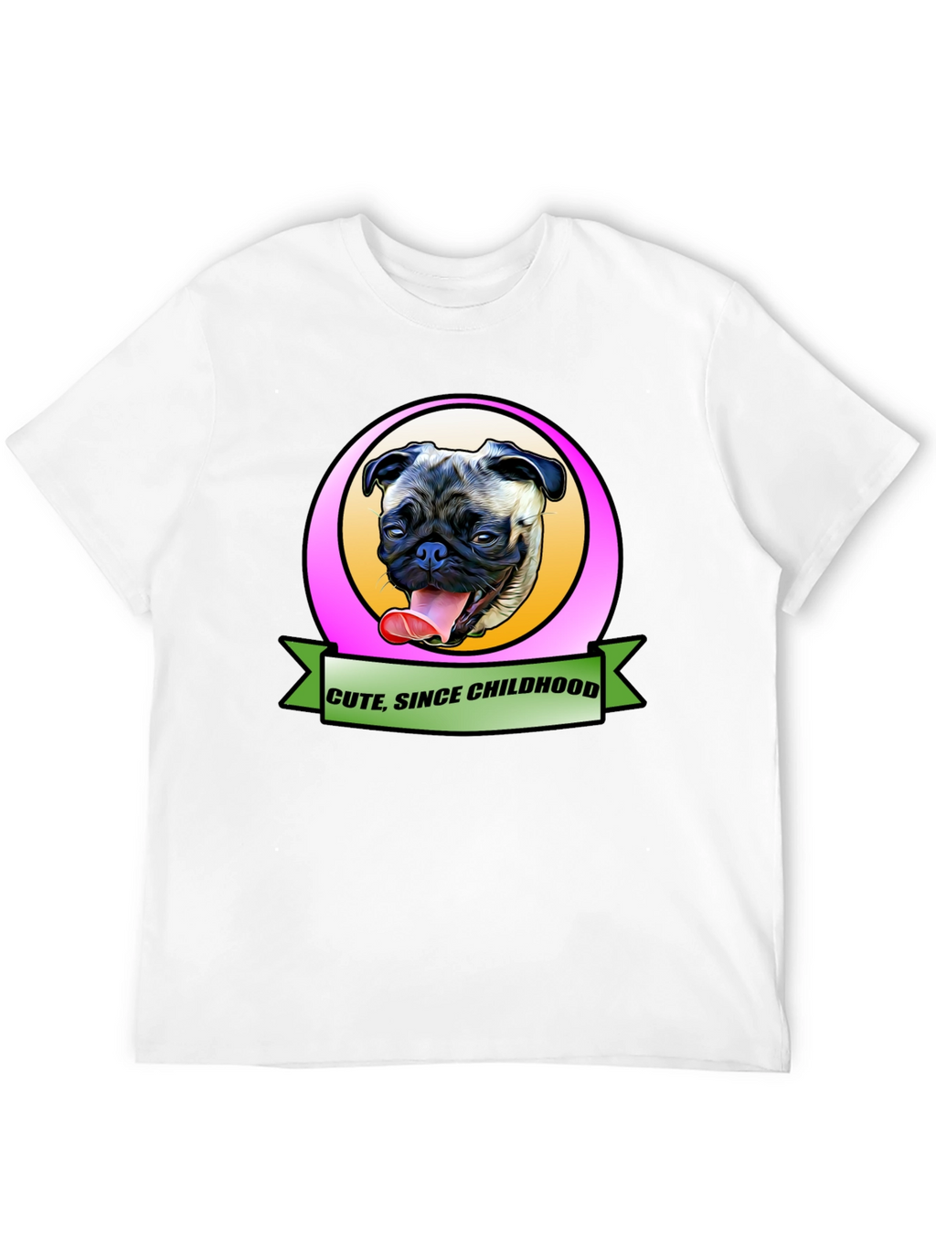 Cute Since Childhood Pug Graphic Tee