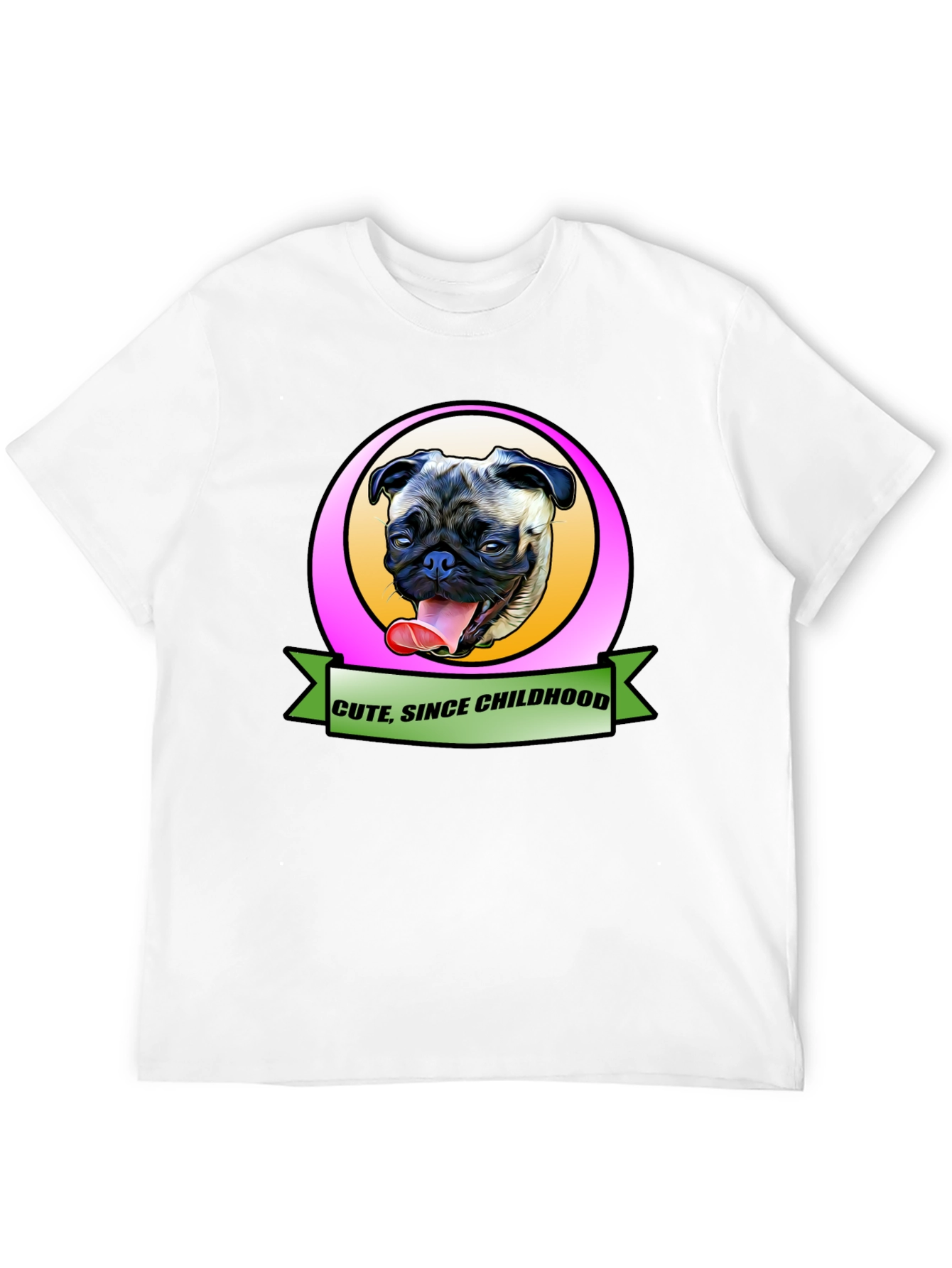 Cute Since Childhood Pug Graphic Tee