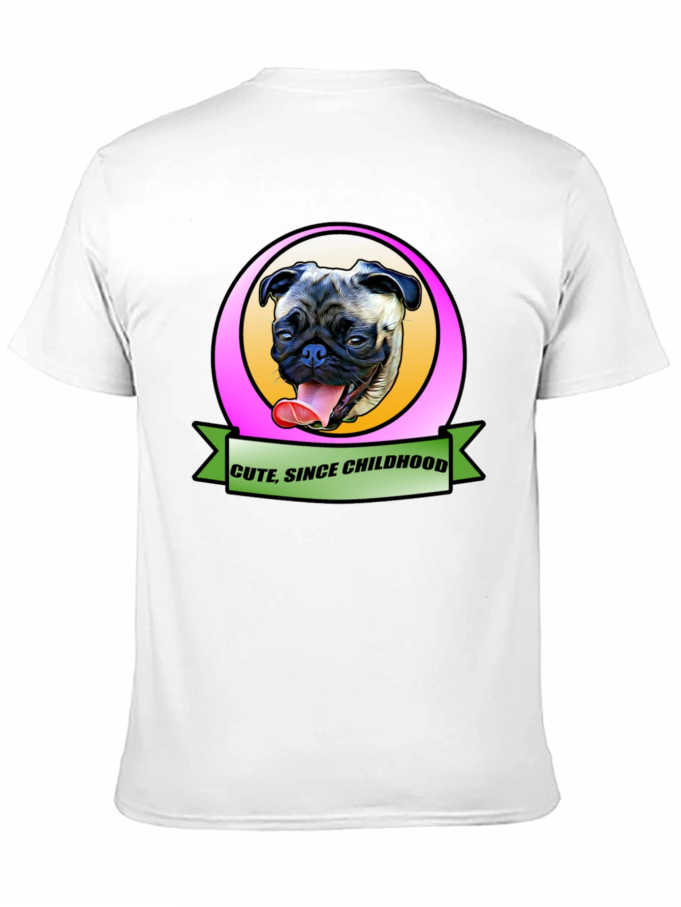 Cute Since Childhood Pug Graphic Tee