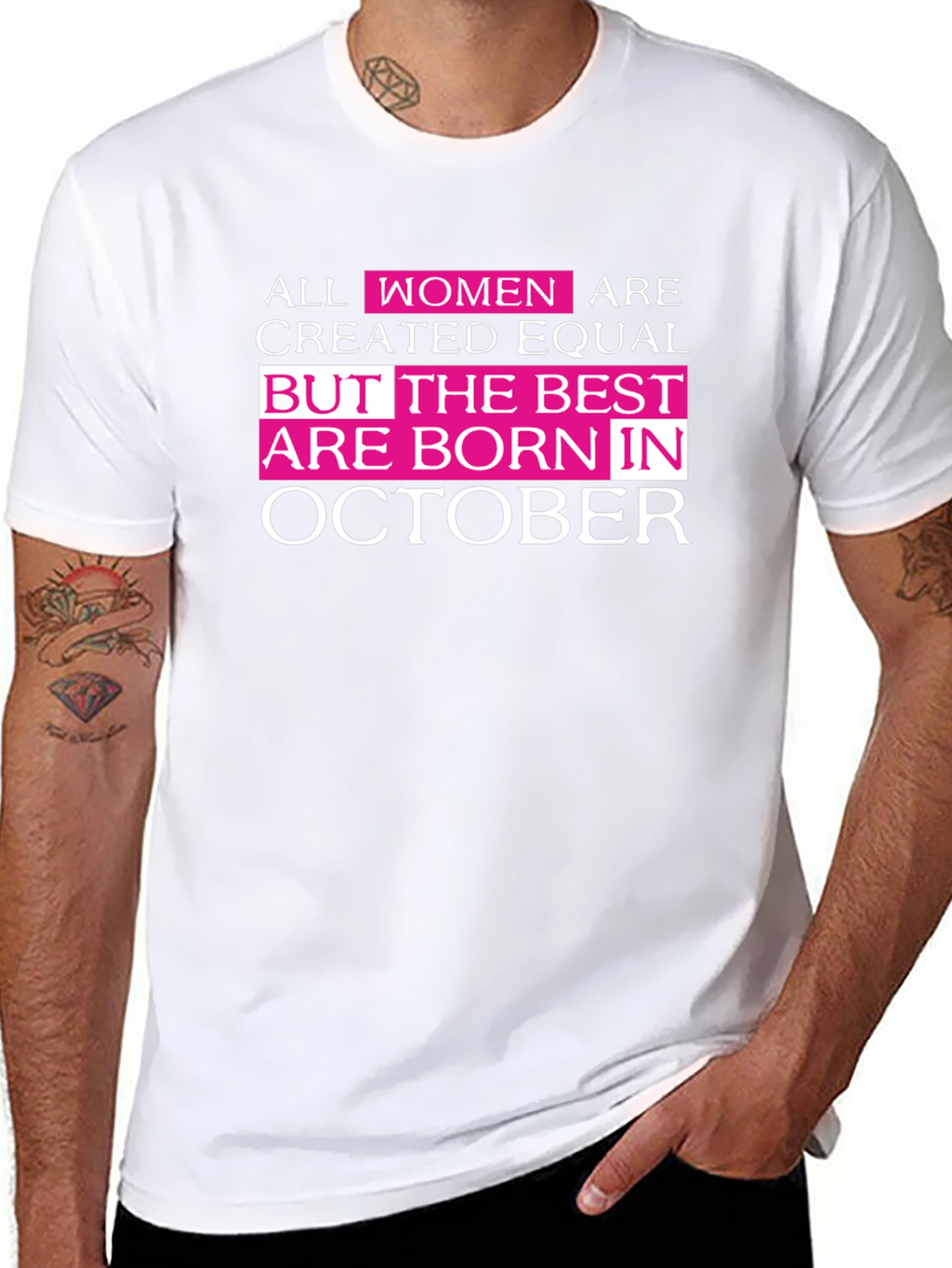 All Women Are Created Equal October Birthday T-Shirt