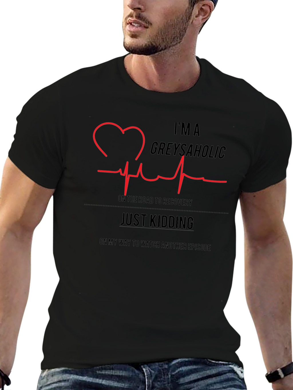 Greys Anatomy Fan T-Shirt - Greysaholic Heartbeat Tee