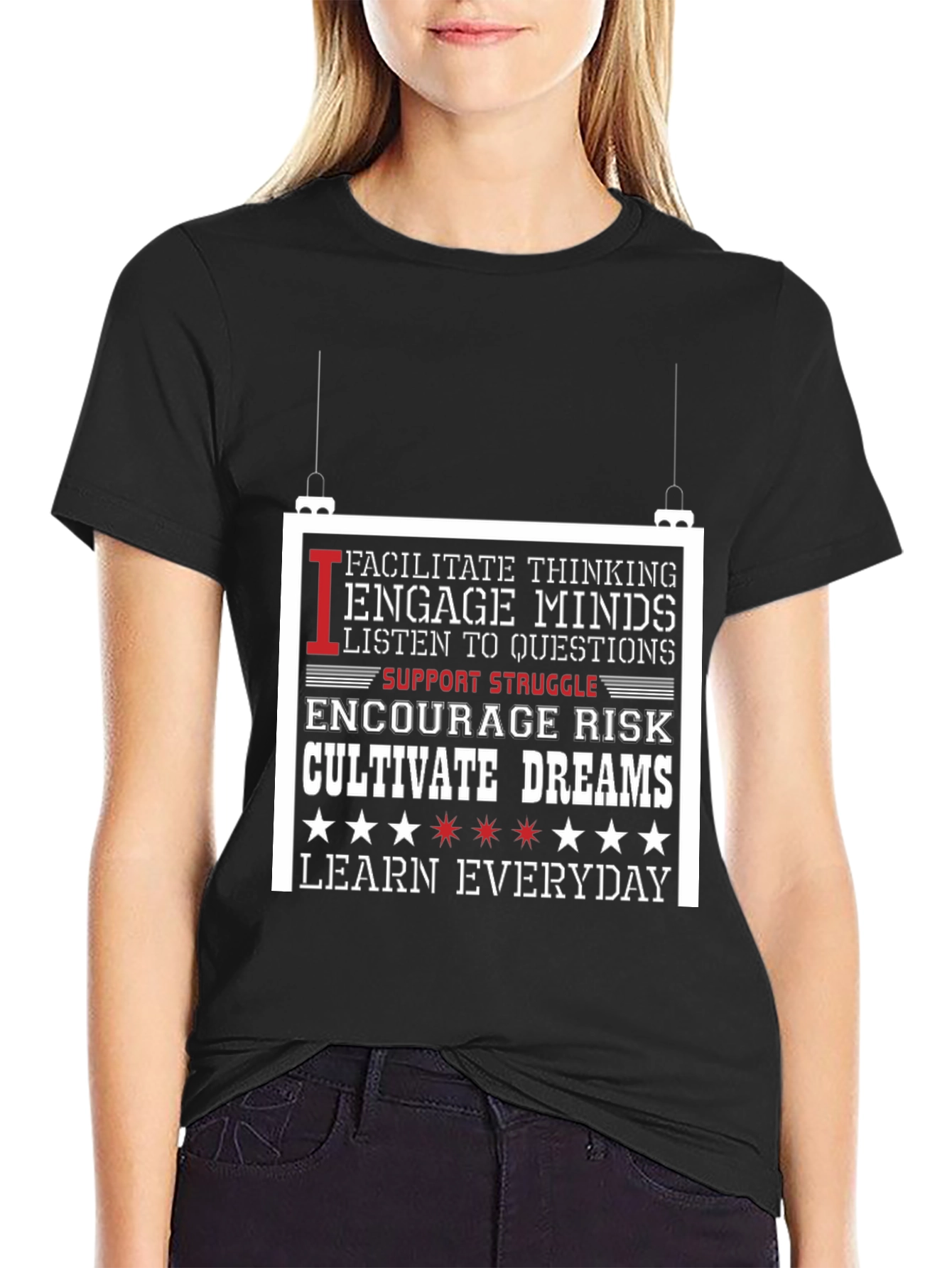 Inspiring Teacher T-Shirt: Facilitate Engage Cultivate