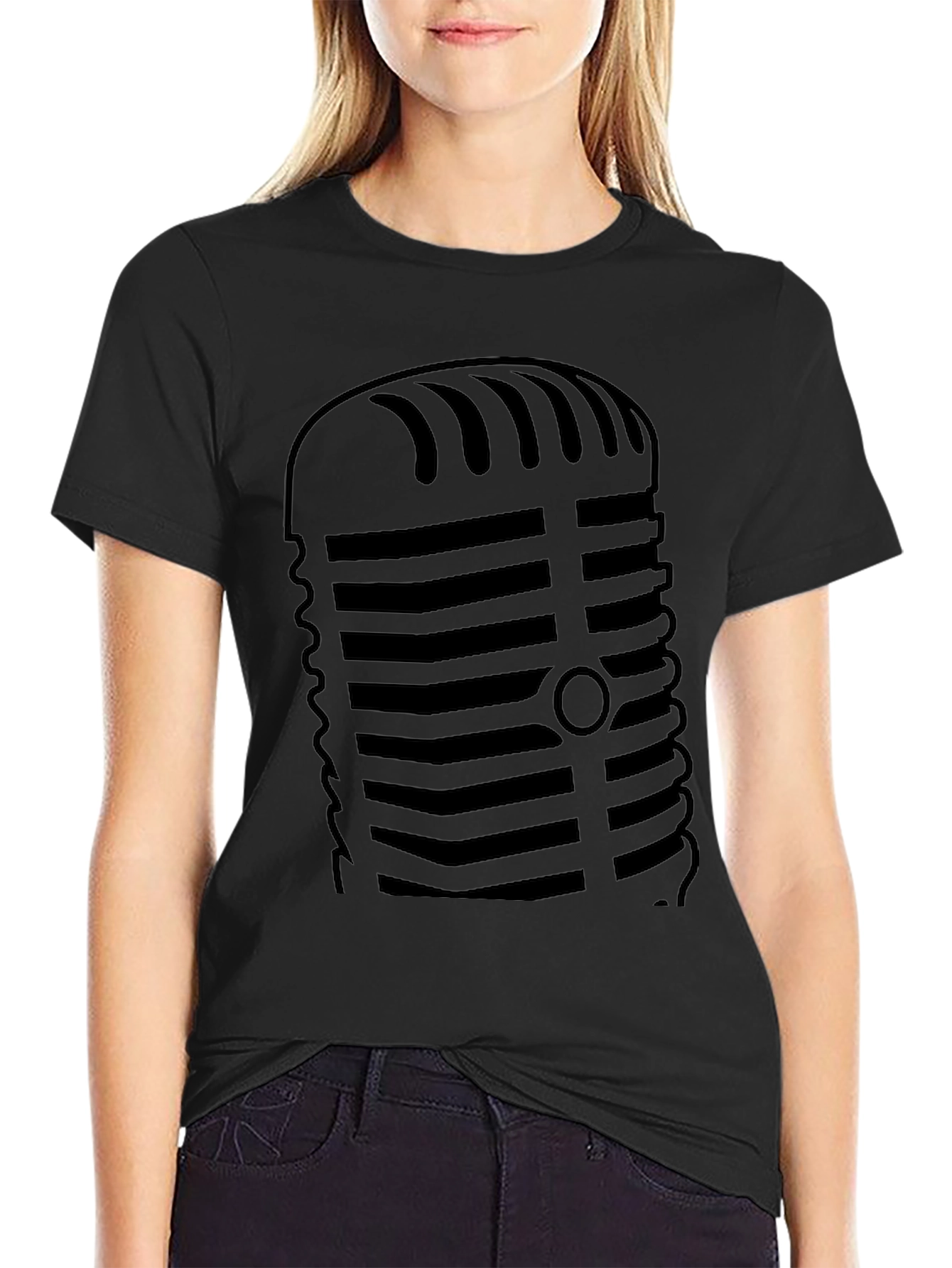 Vintage Microphone Graphic Tee - Classic Style