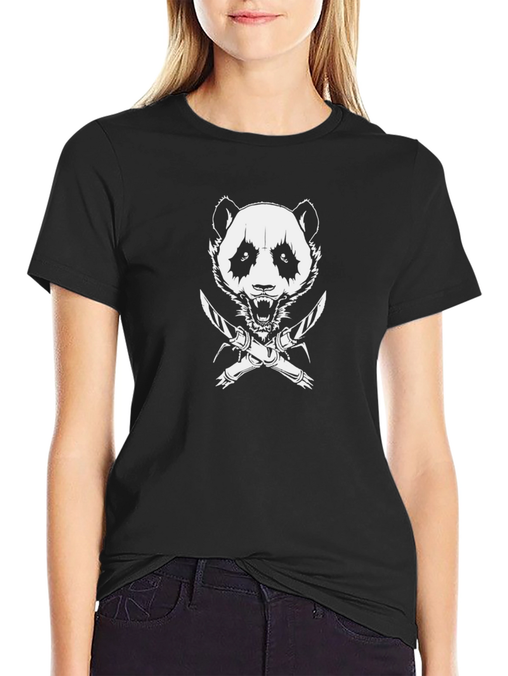 Mens Black Panda Graphic Tee