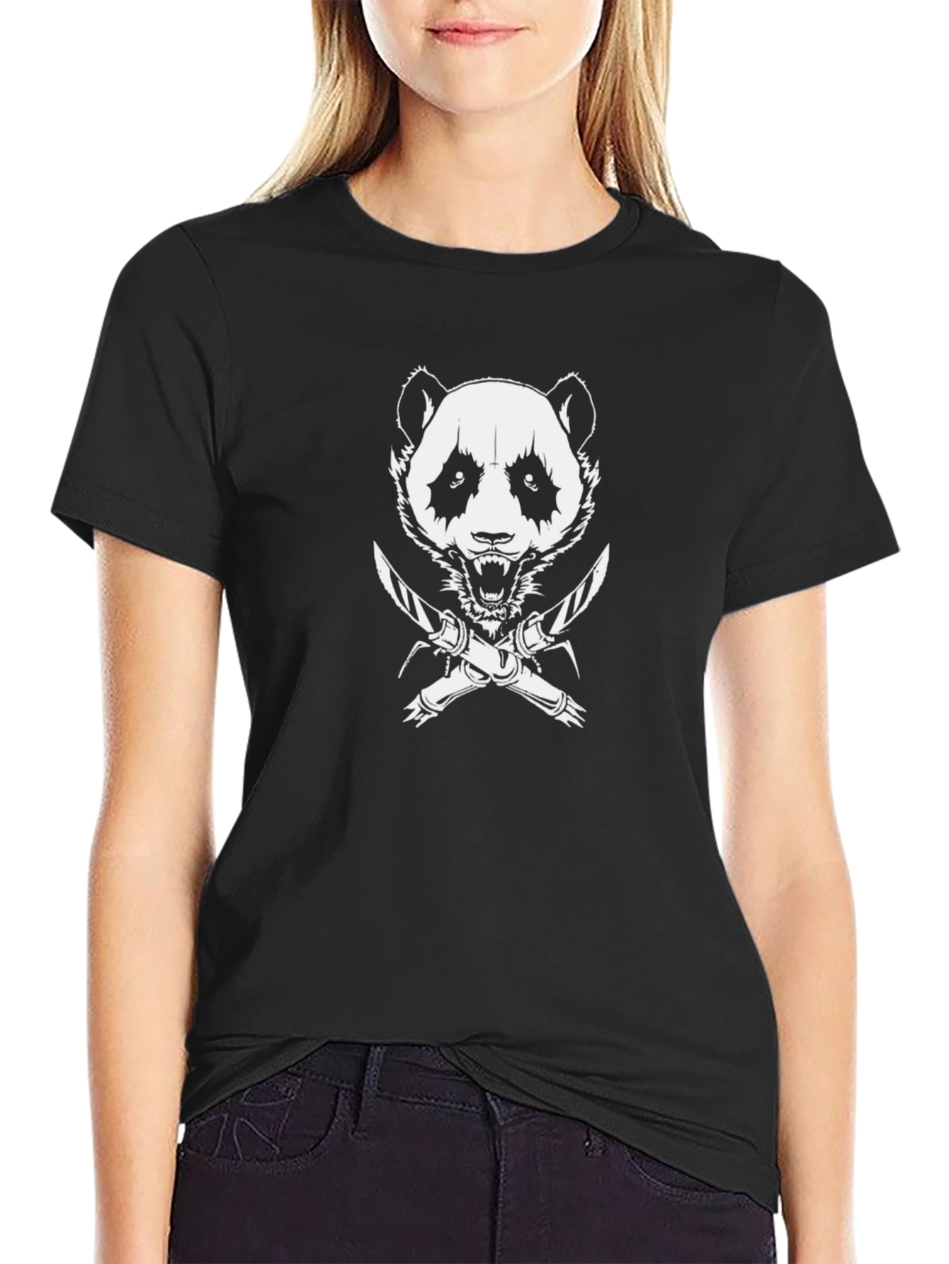 Mens Black Panda Graphic Tee