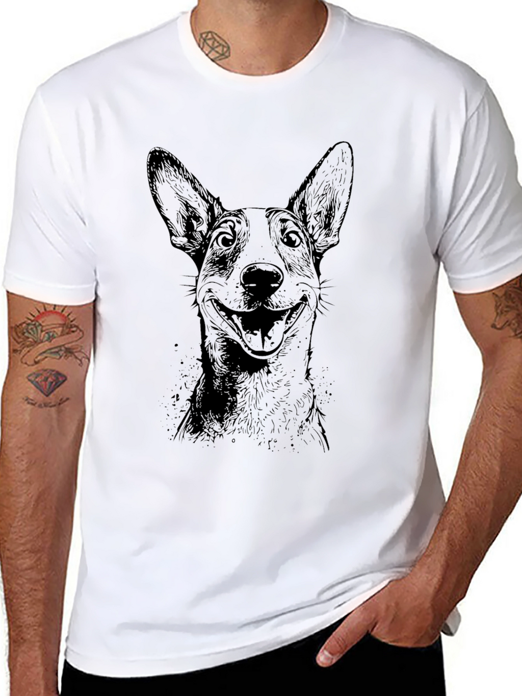 Dog Portrait Graphic Tee - Unisex Black T-Shirt