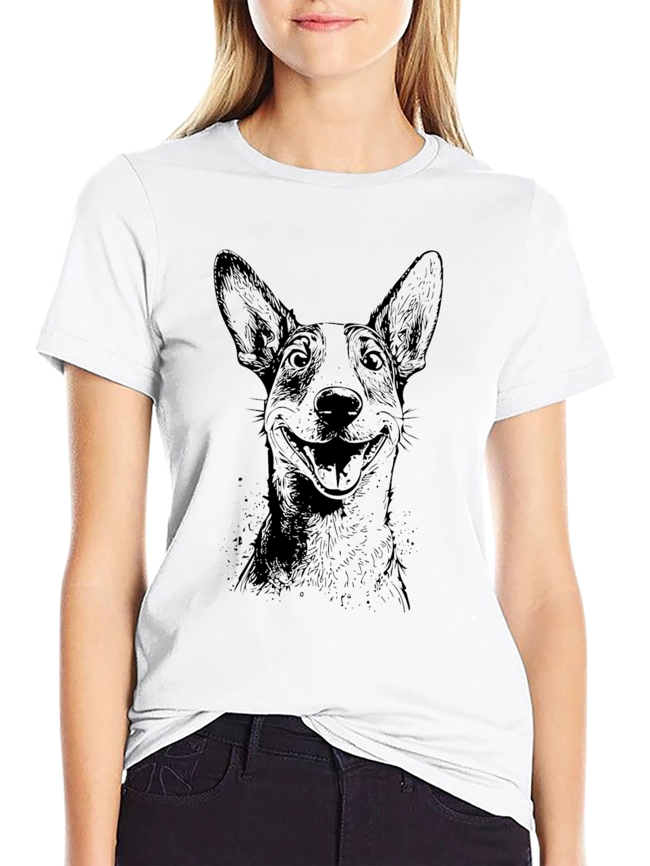 Dog Portrait Graphic Tee - Unisex Black T-Shirt