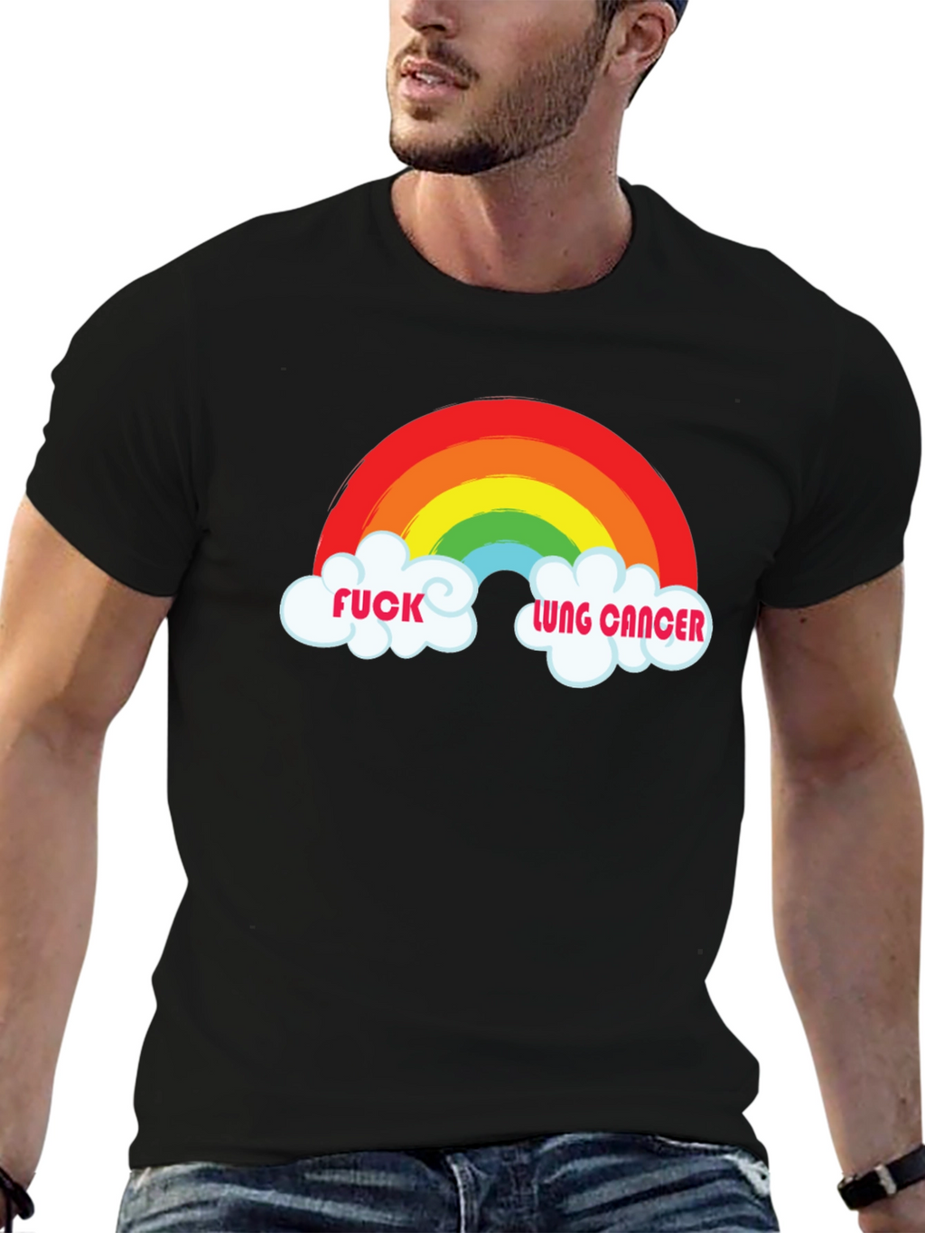 Rainbow F*ck Lung Cancer Graphic Tee