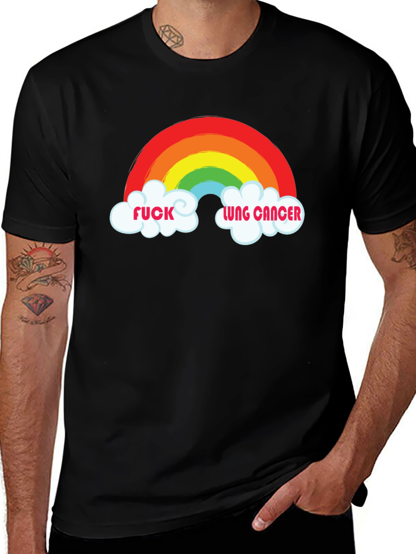 Rainbow F*ck Lung Cancer Graphic Tee