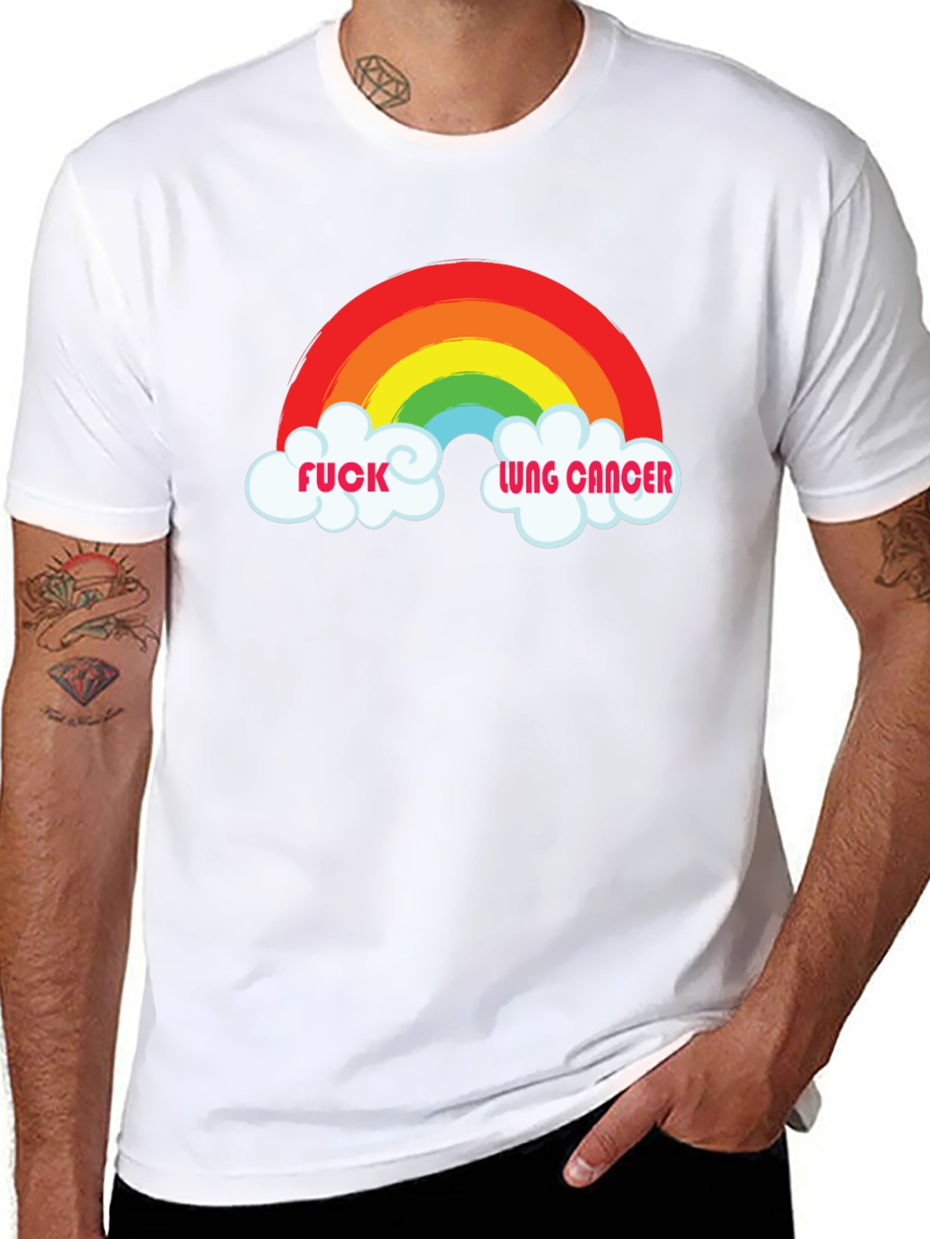 Rainbow F*ck Lung Cancer Graphic Tee