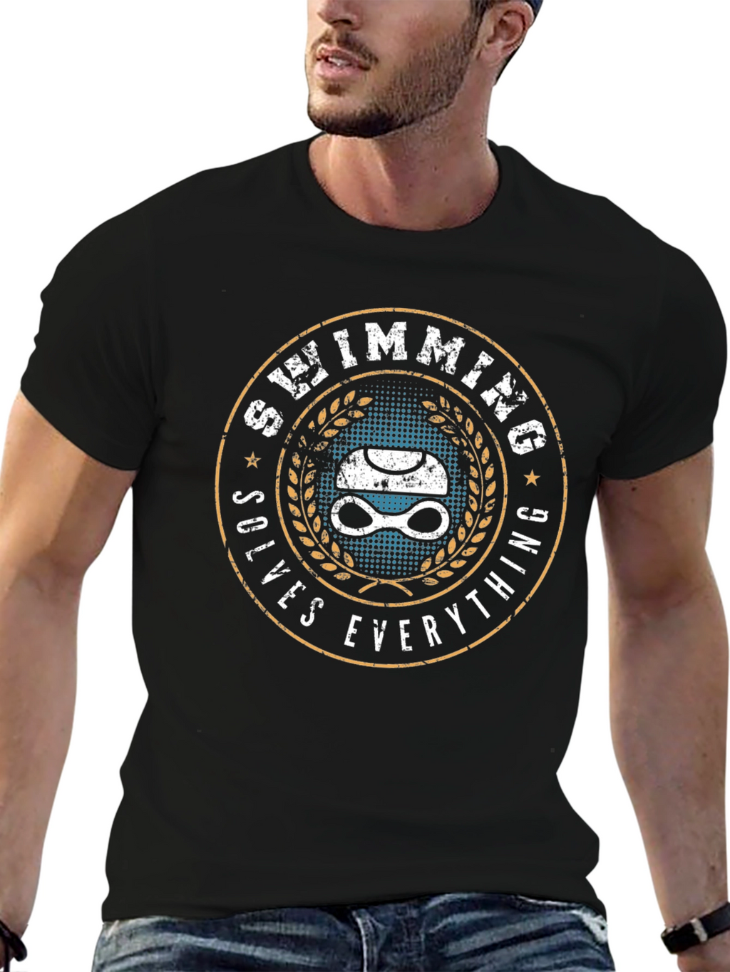 Swimming Solves Everything T-Shirt - Swimmer Gift