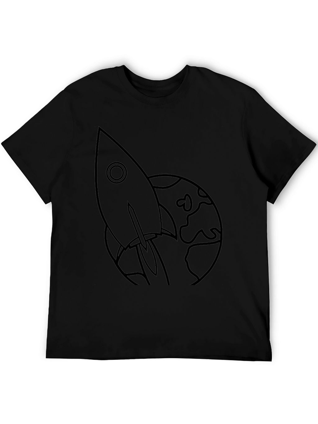 Rocket to the Moon Black Graphic Tee