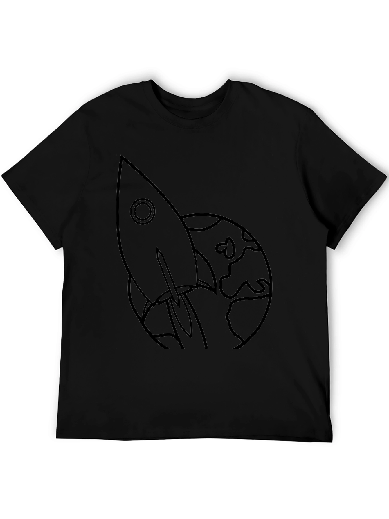 Rocket to the Moon Black Graphic Tee