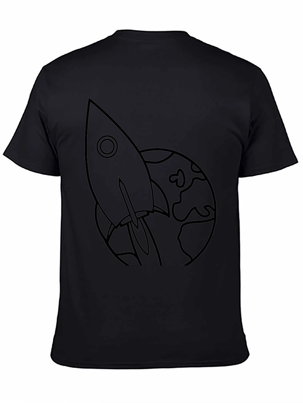 Rocket to the Moon Black Graphic Tee