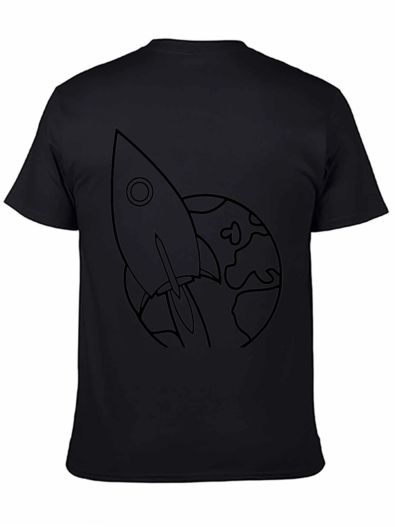 Rocket to the Moon Black Graphic Tee