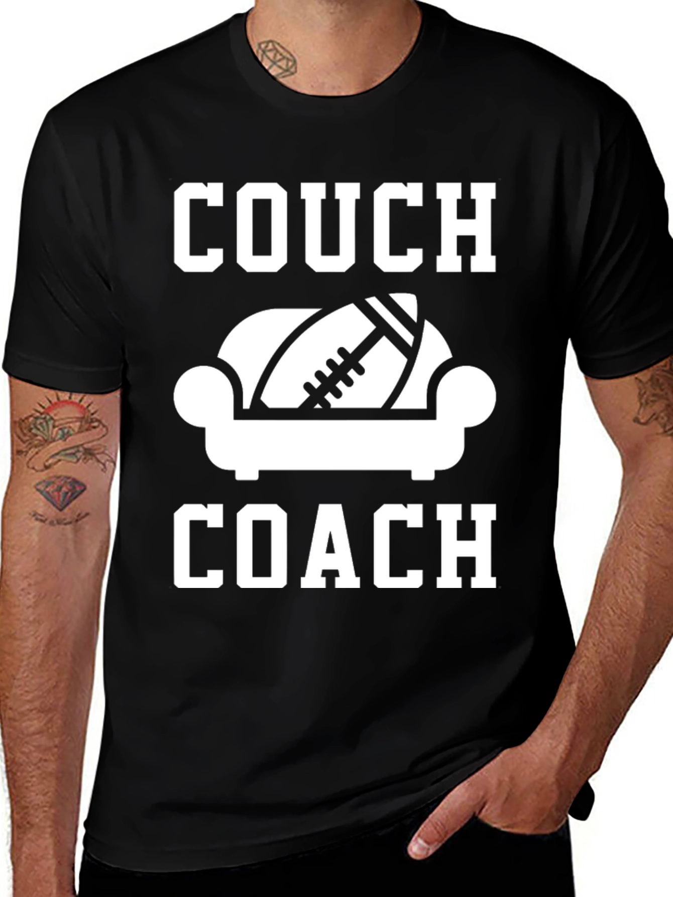 Couch Coach Graphic T-Shirt - Football Fan Tee
