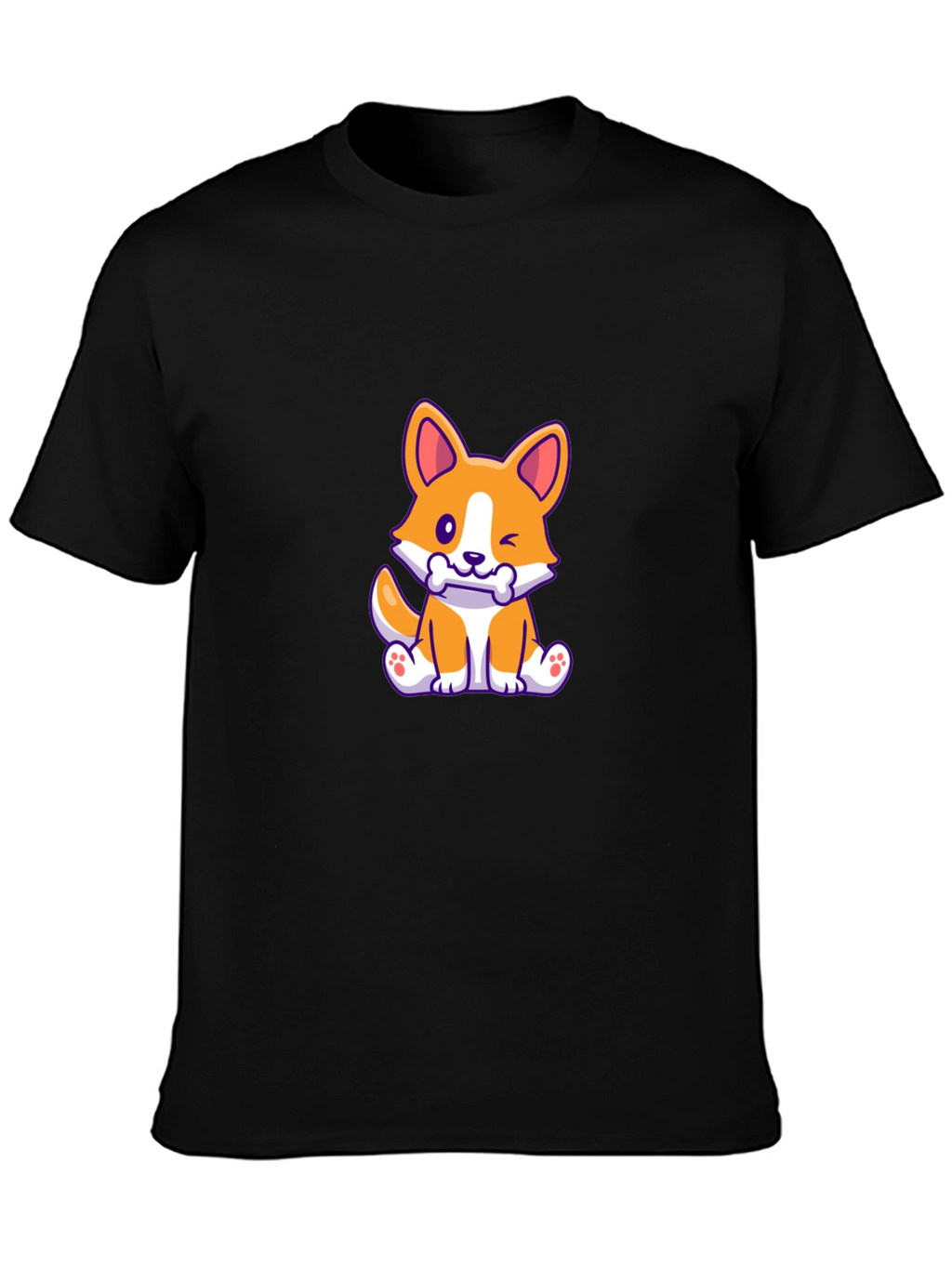 Corgi Puppy Black T-Shirt