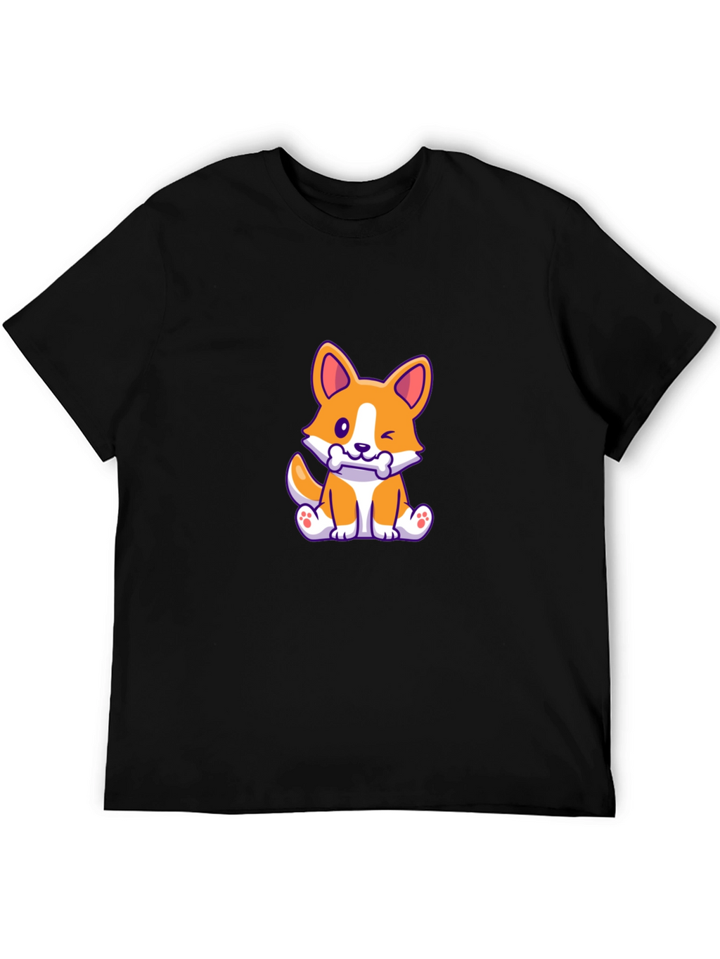 Corgi Puppy Black T-Shirt