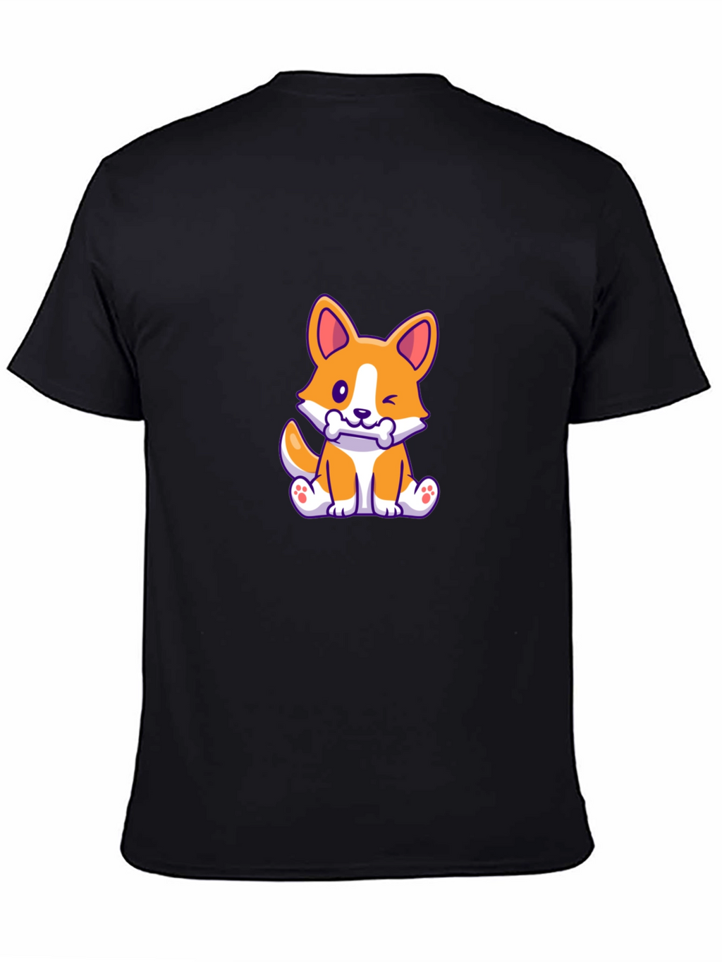Corgi Puppy Black T-Shirt