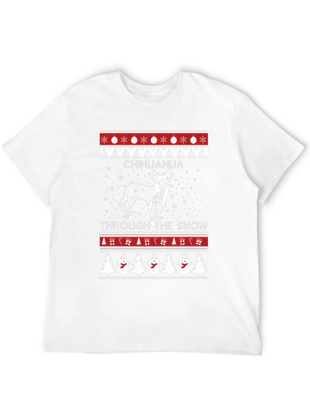 Chihuahua Through The Snow Ugly Christmas T-Shirt