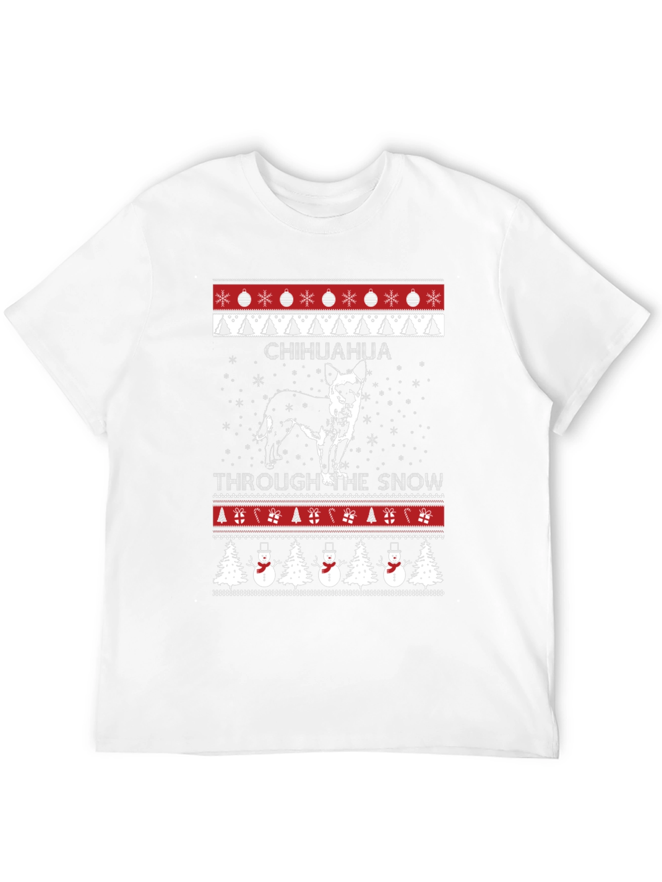 Chihuahua Through The Snow Ugly Christmas T-Shirt