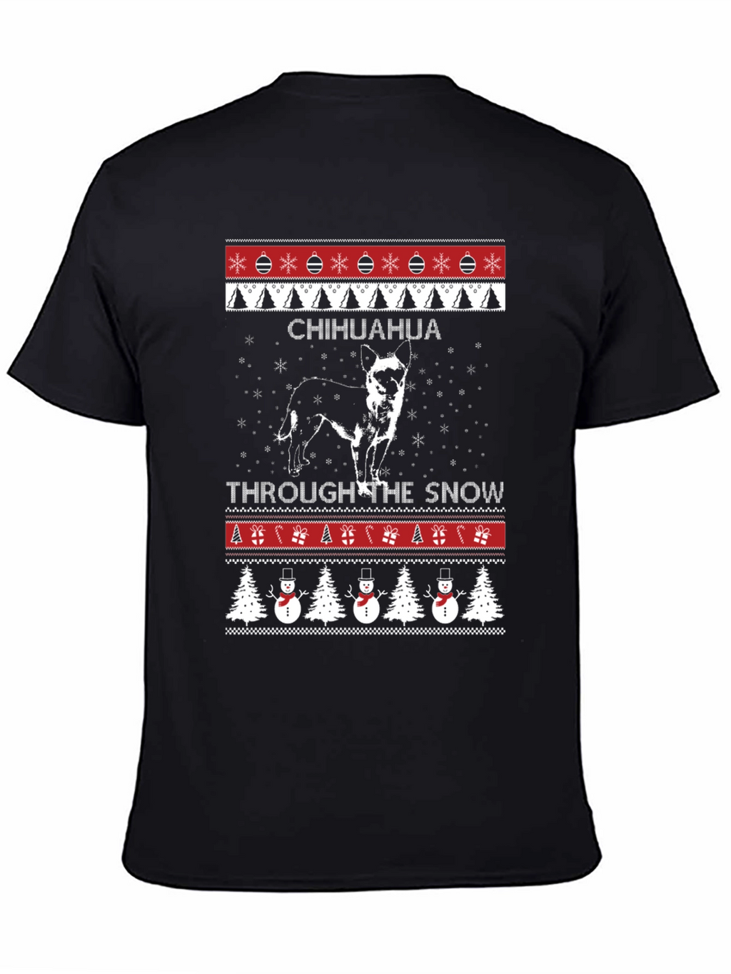 Chihuahua Through The Snow Ugly Christmas T-Shirt
