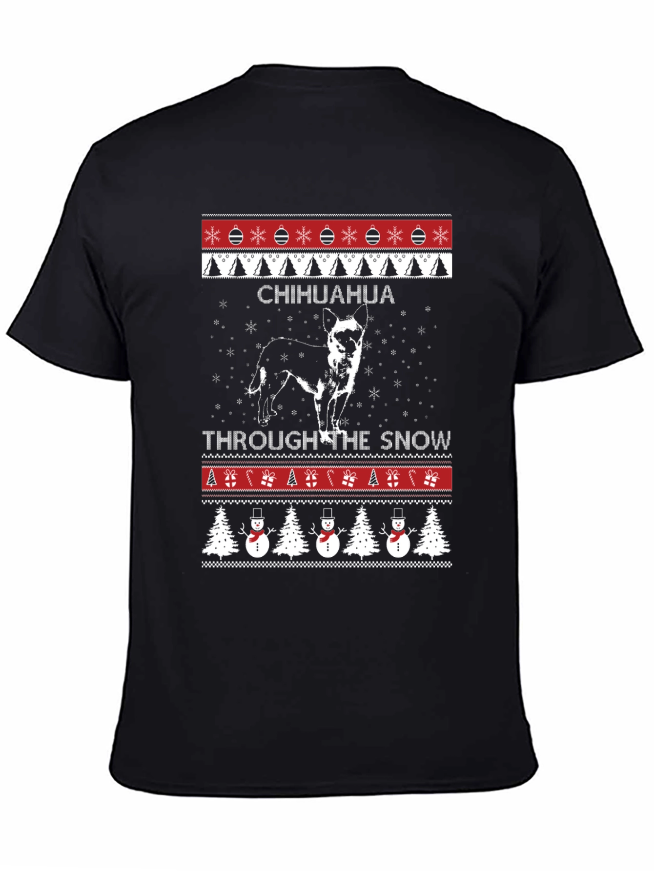 Chihuahua Through The Snow Ugly Christmas T-Shirt