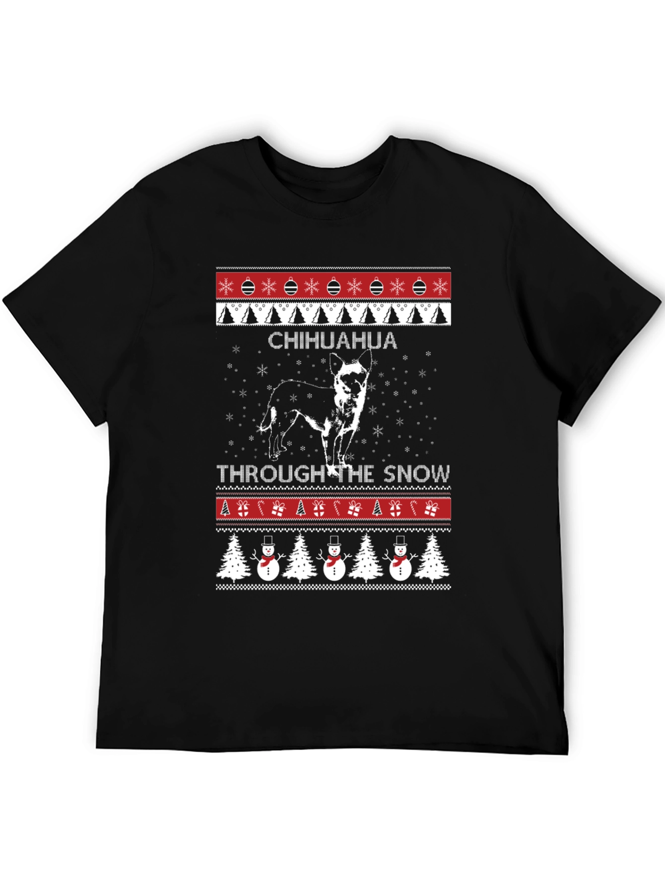Chihuahua Through The Snow Ugly Christmas T-Shirt