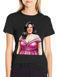 Woman in Pink Dress Graphic Tee