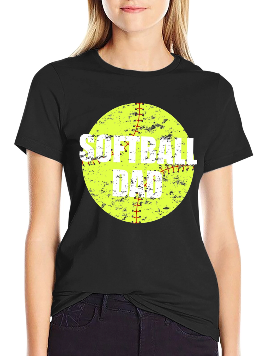 Softball Dad Graphic T-Shirt - Black