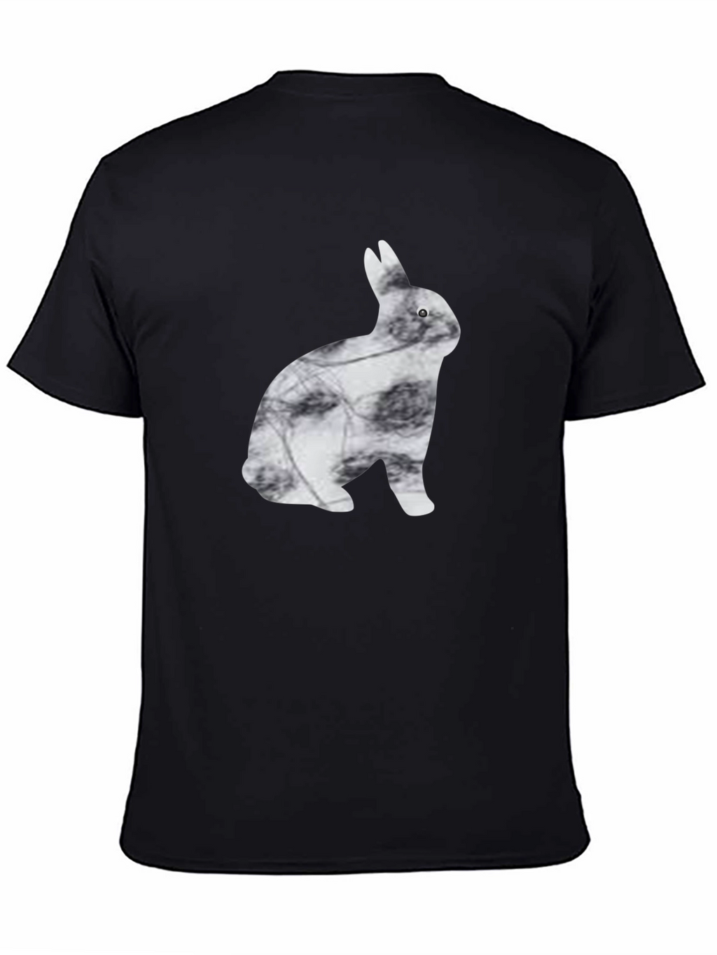Black Rabbit Silhouette Tee - Modern Graphic Print